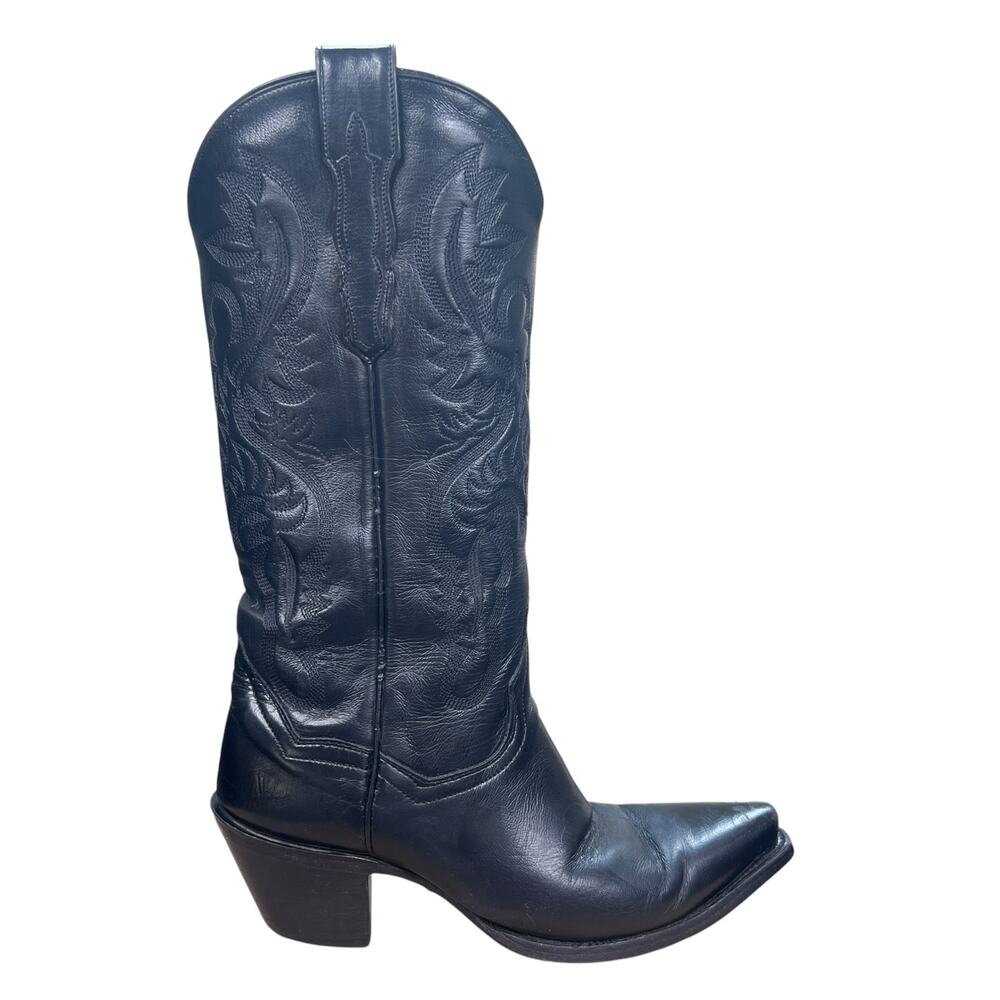 Dan Post Women’s Black Leather Western Cowgirl Boots Size US 8